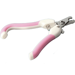 Когтерез боковой средний эргономичный, отверстие 11 мм, розовый с белым   6960853