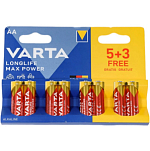 Элемент питания VARTA LR06 LONGLIFE MAX POWER (MAX TECH) BL-5+3 (4706) (8/160)