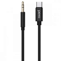 Кабель Jack 3.5 <--> Type-C 1.0м PERO MC-02 Black