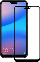 Противоударное стекло 2.5D NONAME для HUAWEI Honor 10 Lite черное, полный клей, в техпаке