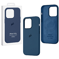 Силиконовый чехол SILICONE CASE для iPhone 14 Pro Stromblue (MagSafe) c LOGO