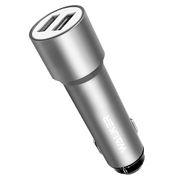 Авто ЗУ 2USB 2.4A WALKER WCR-22 серебряное