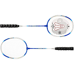 Ракетки для бадминтона ONLYTOP, алюминий, набор 2 шт., в чехле, цвет синий/белый 9285879