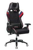 Кресло игровое БЮРОКРАТ VIKING 4 AERO RUS две подушки белый/синий/красный черный искусст.кожа/ткань