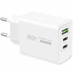 Сетевое ЗУ 1USB/2Type-C REMAX RP-U139, белый, 45W