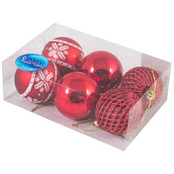 Набор шаров 6 см, 6 шт, красный SYCB17-013 арт.003422