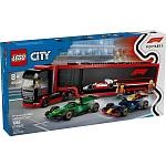 Конструктор LEGO CITY 60445 Грузовик F1 с автомобилями RB20 и AMR24
