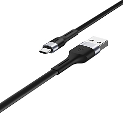 Кабель USB <--> Type-C  1.0м HOCO X34 Surpass плоский, чёрный