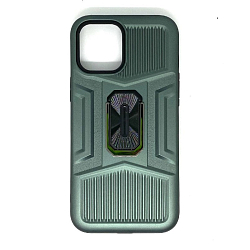 Задняя накладка AKSS для iPhone 12 Pro Max (6.7), хаки, с кольцом