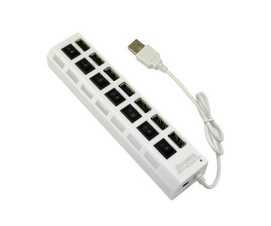 USB-Хаб HI-SPEED 7 портов белый