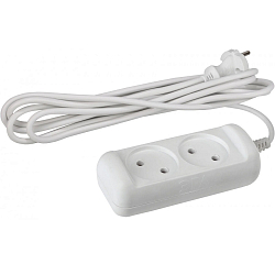 Сетевой удлинитель  5.0м ЭРА UX(6)-2-5m, 2 гнезда, б/з ПВС 2x0.75