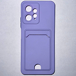 Силиконовый чехол BUTTON для Xiaomi Redmi NOTE 12 _4G (2023) лиловый , с карманом для пластик карт