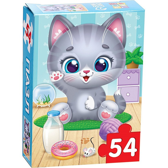 Пазл детский «Радостный котик», 54 элемента 6880857
