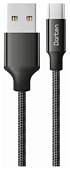 Кабель USB <--> Type-C  1.2м DORTEN DN303302 Metallic Series (black/черный)