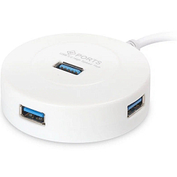 USB-Хаб 3.0 SMARTBUY SBHA-7314-W, белый, 4 порта, СуперЭконом круглый