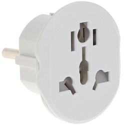 Переходник универсальный 16А, с з/к, 220 В, белый, заподлицо в розетку, 1шт.   9847927