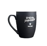Кружка керамическая TOP DISC "софт тач" с гравировкой (черная)