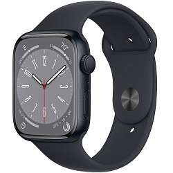 Часы Apple Watch Series 8 GPS, 45 мм, Midnight, Sport Band (LL)