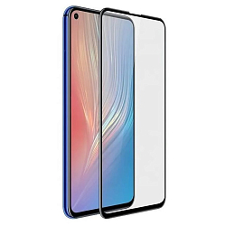 Противоударное стекло 5D NONAME для Honor V20, 1 класс, черное, полный клей, в техпаке