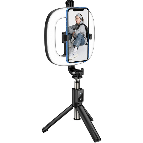Монопод HOCO, LV03 Plus, Showfull, bluetooth, чёрный, (мятая упаковка)