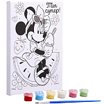 Картина по номерам "Ты супер" 21 х 15 см, Минни Маус