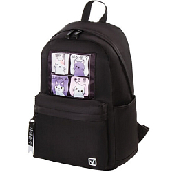 Рюкзак BRAUBERG FASHION CITY универсальный, карман-антивор, Anime Cats, черный, 44х31х16 см, 229965