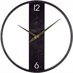 Часы настенные РУБИН "Лофт" круглые интерьерные из дерева, серый, d=37см (3737-001)