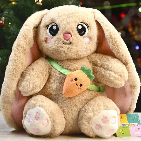 Мягкая игрушка «Зайчик», с морковкой, 25 см