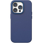 Задняя накладка PULOKA для iPhone 15 Classic 301 экокожа (Dark Blue)
