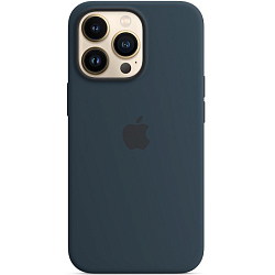 Силиконовый чехол SILICONE CASE для iPhone 13 Pro Abyss Blue (MagSafe + анимация NFC) с LOGO