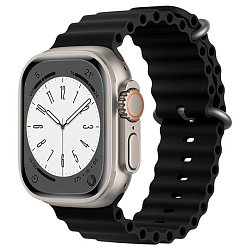 Силиконовый браслет NONAME на Apple Watch (38/40/41), Океанская цепь, черный
