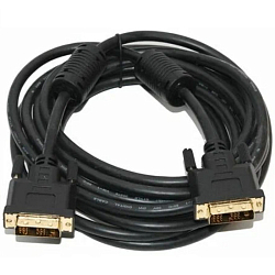 Кабель DVI <-->DVI   4.5м KONOOS KC-DVI2-5 черный, экран, позол. разъемы,фер.кольца, блистер
