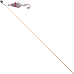 Дразнилка - удочка "Мышка с колокольчиком" на деревянной палочке 9157063