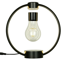 Светильник левитирующая лампа в круглой подставке Black