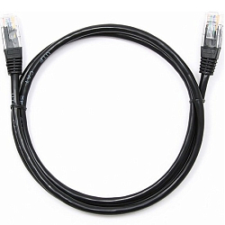 Патч-корд 1.0м CABLEXPERT PP12-1M/BK кат.5e, литой, многожильный (чёрный)