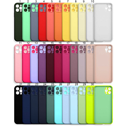 Силиконовый чехол Silicon Сase для iPhone 12 Pro (с лого/закрытый низ+камера) (МИКС)