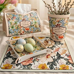 Набор органайзеров цветы бежевый (УП. 35х15х15)