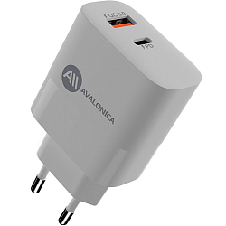 Сетевое ЗУ 1USB/1Type-C 3A AVA AVA-WCH-009, белое, 65Вт