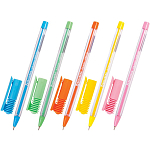 Ручка шариковая масляная BRAUBERG "Cell", СИНЯЯ, детали ассорти, узел 0,6 мм, лин. 0,3 мм, 142687