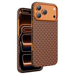 Задняя накладка KEEPHONE KEVILAR PARIS CARBON MAGSAFE CASE для iPhone 17 PRO MAX, ORANGE