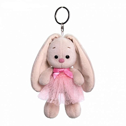 Мягкая игрушка-брелок Зайка Ми в розовой юбке и с бантиком, 14 см