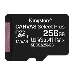 Micro SD 256Gb Kingston Class 10 Canvas Select Plus A1 (100 Mb/s) без адаптера