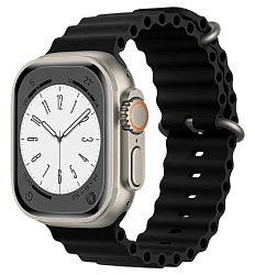 Силиконовый ремешок SPORT BAND 42/44/45/49мм (силикон) 01, черный