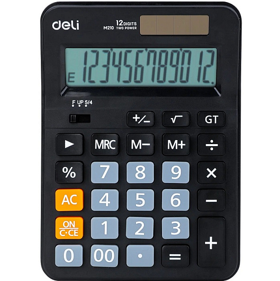 Калькулятор настольный Deli EM210 черный 12-разр.