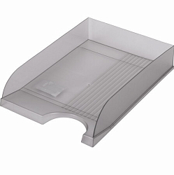 Лоток горизонтальный для бумаг BRAUBERG Standard,
350х253х65 мм, тонированный серый, 238348