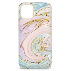 Задняя накладка GRESSO для iPhone 12. Коллекция Агат-пастель прозрачный