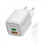 Сетевой ЗУ 1USB/1Type-C WALKER WH-73 белое, Type-C-Type-C, 45Вт