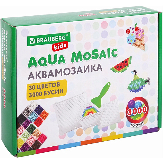 Аквамозаика Brauberg 30 цветов 3000 бусин