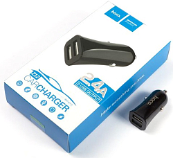 Авто ЗУ 2USB 2.4 HOCO Z12 чёрный