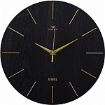 Часы настенные РУБИН "Классика", d=30см, корпус черный+золото (3020-002)